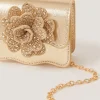 Diamanté Flower Metallic Bag