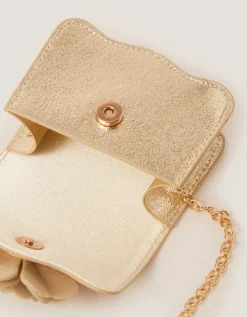 Diamanté Flower Metallic Bag