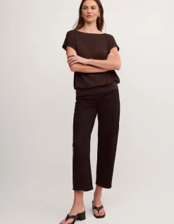 Dilly Jersey Top Brown