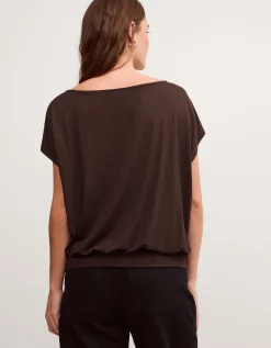 Dilly Jersey Top Brown