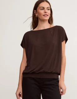 Dilly Jersey Top Brown