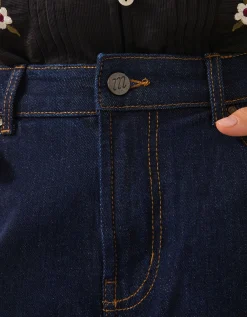 Dina Darted Barrel Jeans Blue