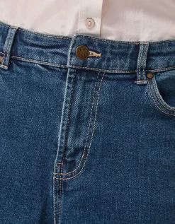 Dina Darted Barrel Jeans Blue