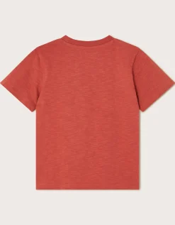 Dinosaur Graphic Cotton T-Shirt Red