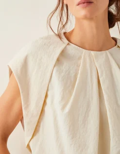 Dorit Bubble Hem Top Cream