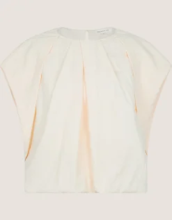 Dorit Bubble Hem Top Cream