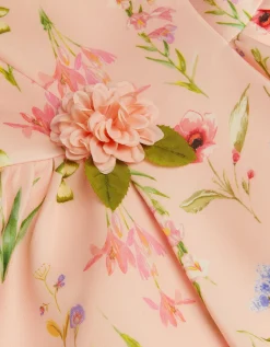 Dream Strappy Floral Party Dress Pink
