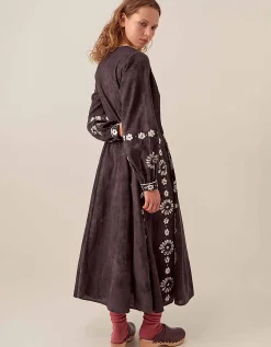 East Aimi Hand-Batik Cotton Dress Blue