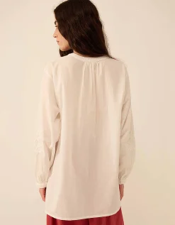 East Alva Hand-Chikankari Embroidered Top White