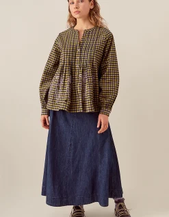 East Dilly Gingham Cotton Blouse Multi