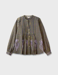 East Dilly Gingham Cotton Blouse Multi