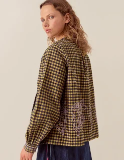 East Dilly Gingham Cotton Blouse Multi