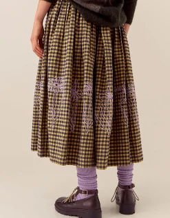 East Dilly Gingham Cotton Skirt Multi