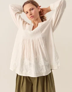 East Donnie Hand-Embroidered Blouse Ivory