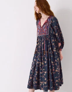 East Elenie Embroidered Midi Dress Black