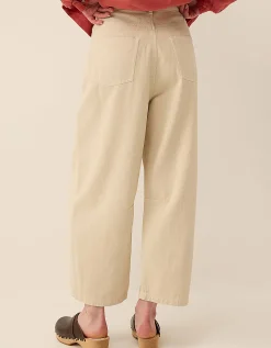 East Elodie Cotton Twill Barrel Leg Trousers White