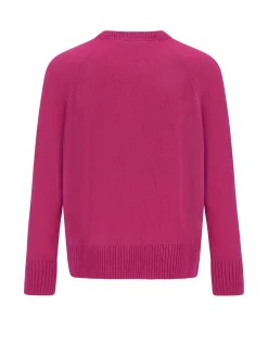 East Ember Cashmere Crew Neck Cardigan Pink