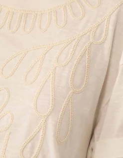 East Florence Floral Embroidered T-shirt Ivory