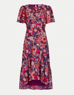 East Ishi Floral Embellished Midi Dress Multi