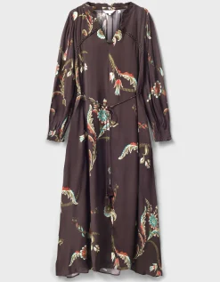 East Jeanie Botanical Print Maxi Dress Grey