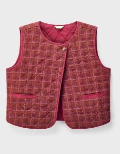 East Karina Quilted Corduroy Gilet Orange