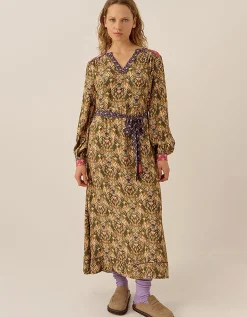 East Kiku Ikat Printed Dress Green