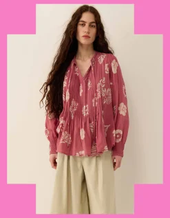 East Kris Hand Batik Blouse Pink
