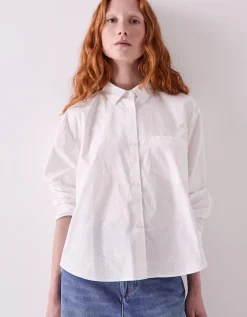 East Layla Floral Print Cotton Shirt White