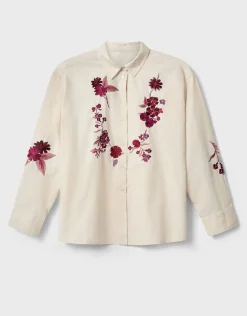 East Liya Embroidered Shirt Camel