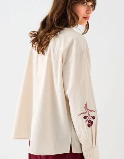 East Liya Embroidered Shirt Camel