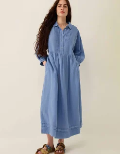 East Liza Linen Shirt Dress Blue
