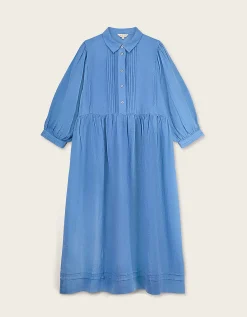 East Liza Linen Shirt Dress Blue