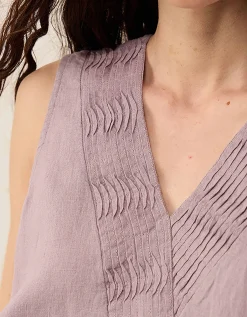 East Liza Sleeveless Linen Top Lilac Purple