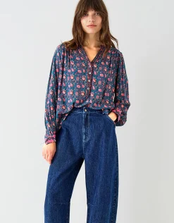 East Lyza Floral Top Teal