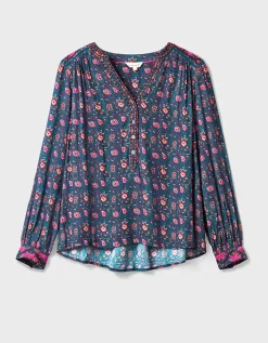 East Lyza Floral Top Teal