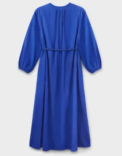 East Mahi Tie Corduroy Midi Dress Blue