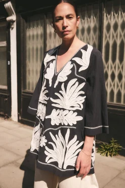 East Mella Hand-Appliqué Tunic Blue