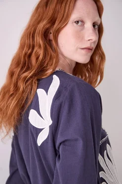 East Mella Hand-Appliqué Tunic Blue