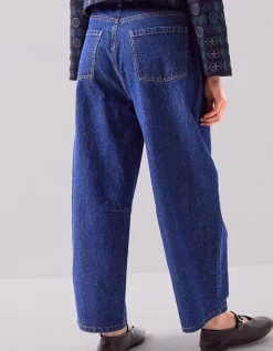 East Ozla Denim Barrel Trousers Blue