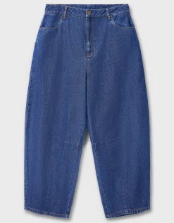 East Ozla Denim Barrel Trousers Blue