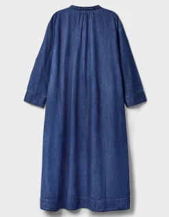East Reyna Denim Embroidered Dress Blue