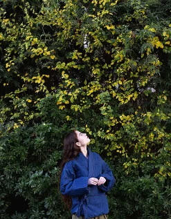 East Reyna Denim Padded Jacket Blue