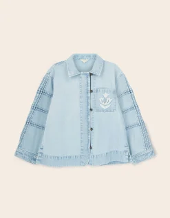 East Selma Embroidered Denim Jacket Blue