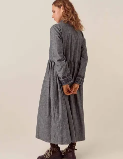 East Shreya Chambray Cotton Shirt Dress Blue