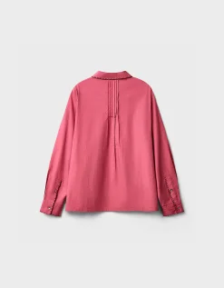 East Sumeera Embroidered Cotton Shirt Pink