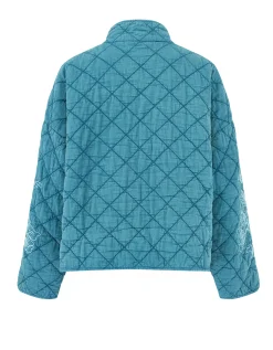 East Tate Embroidered Quilted Jacket Teal