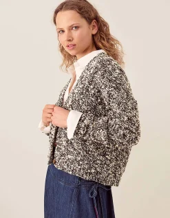 East Willow Boucle Knit Cardigan Brown