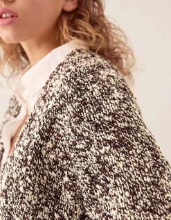 East Willow Boucle Knit Cardigan Brown