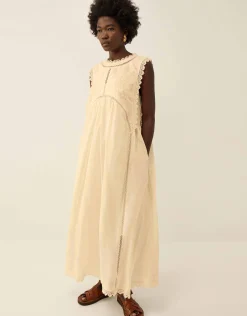 East Winnie Broderie Cotton Dress White