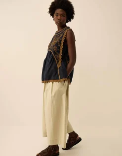 East Winnie Broderie Cotton Top Blue